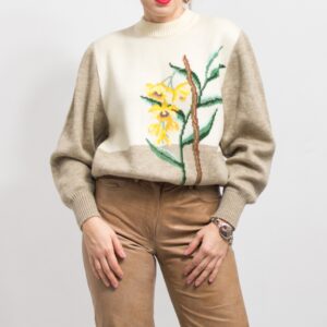 Puff sleeve wool jumper